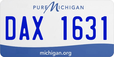 MI license plate DAX1631