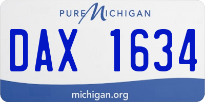 MI license plate DAX1634