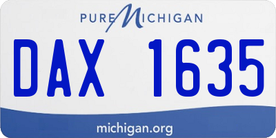 MI license plate DAX1635