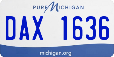 MI license plate DAX1636