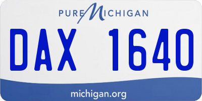 MI license plate DAX1640