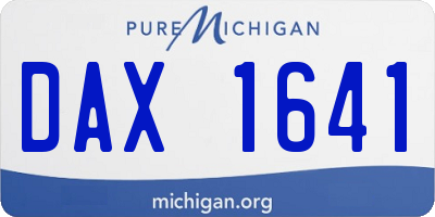 MI license plate DAX1641
