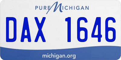 MI license plate DAX1646