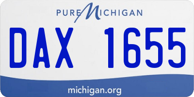 MI license plate DAX1655