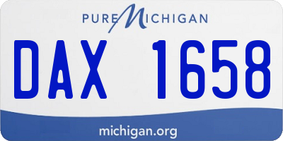 MI license plate DAX1658