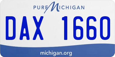MI license plate DAX1660