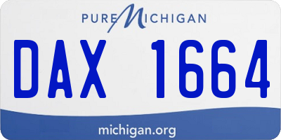 MI license plate DAX1664