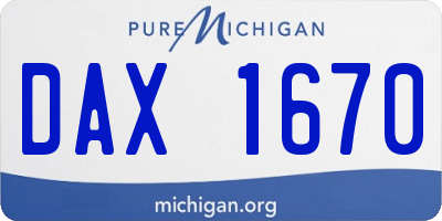 MI license plate DAX1670