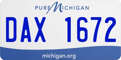 MI license plate DAX1672