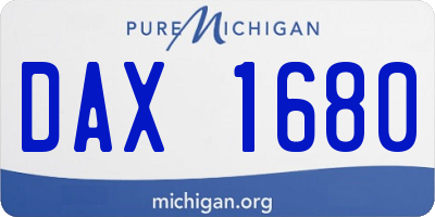 MI license plate DAX1680