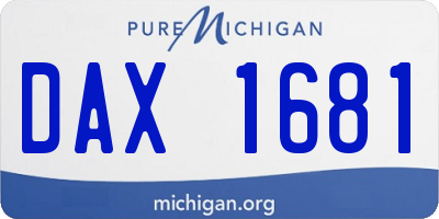 MI license plate DAX1681