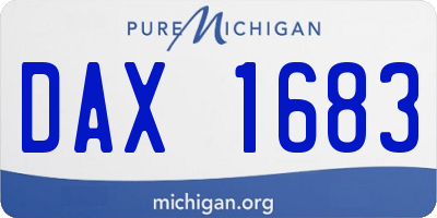 MI license plate DAX1683
