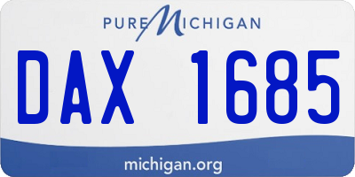 MI license plate DAX1685