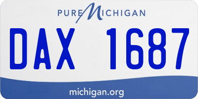 MI license plate DAX1687