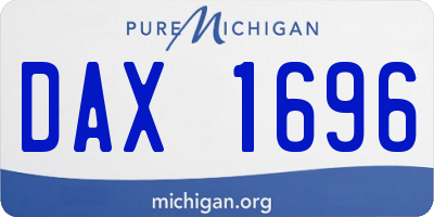 MI license plate DAX1696