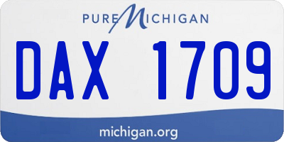 MI license plate DAX1709