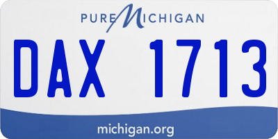 MI license plate DAX1713