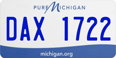 MI license plate DAX1722