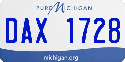 MI license plate DAX1728