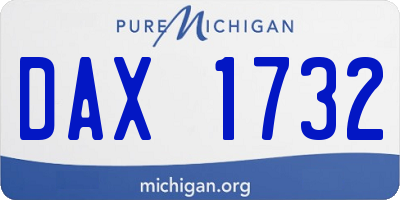 MI license plate DAX1732