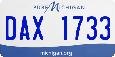 MI license plate DAX1733