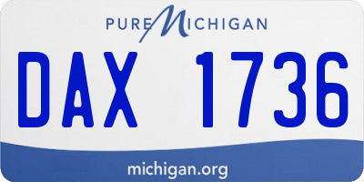 MI license plate DAX1736