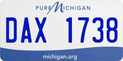 MI license plate DAX1738