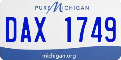 MI license plate DAX1749