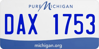 MI license plate DAX1753