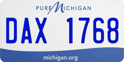 MI license plate DAX1768