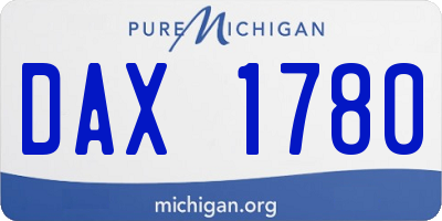 MI license plate DAX1780