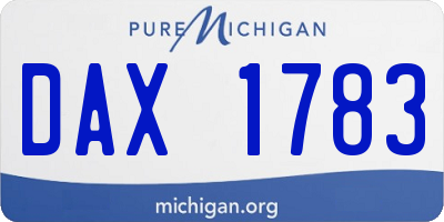 MI license plate DAX1783