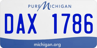 MI license plate DAX1786