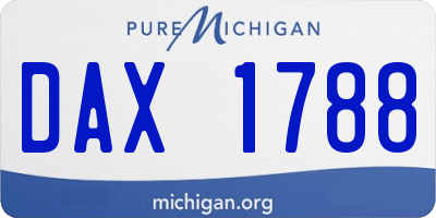 MI license plate DAX1788