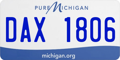 MI license plate DAX1806