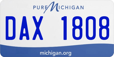 MI license plate DAX1808