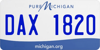 MI license plate DAX1820