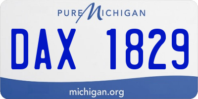 MI license plate DAX1829