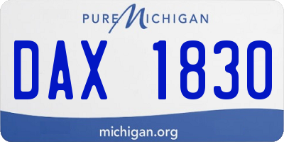 MI license plate DAX1830