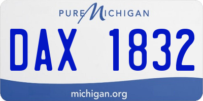 MI license plate DAX1832