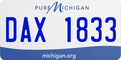 MI license plate DAX1833