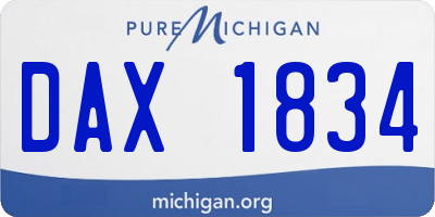 MI license plate DAX1834