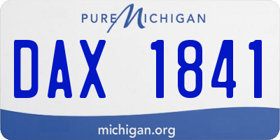 MI license plate DAX1841