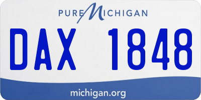 MI license plate DAX1848