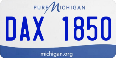 MI license plate DAX1850