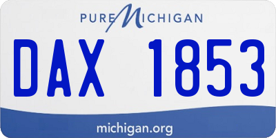 MI license plate DAX1853