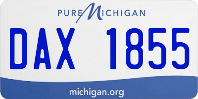 MI license plate DAX1855
