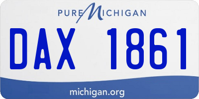 MI license plate DAX1861