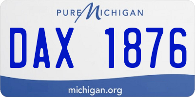 MI license plate DAX1876