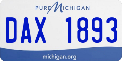MI license plate DAX1893